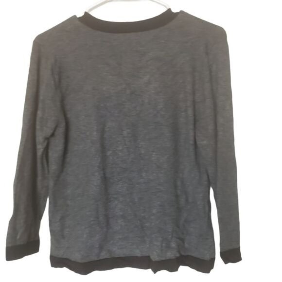 14TH & UNION Womens Cardigan SZ S Gray Black Snap Button Dark Academia Minimal - Picture 2 of 11